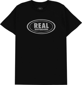 REAL OVAL SS TSHIRT LARGE  BLK/GR/BLK