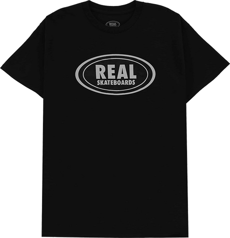 REAL OVAL SS TSHIRT LARGE  BLK/GR/BLK