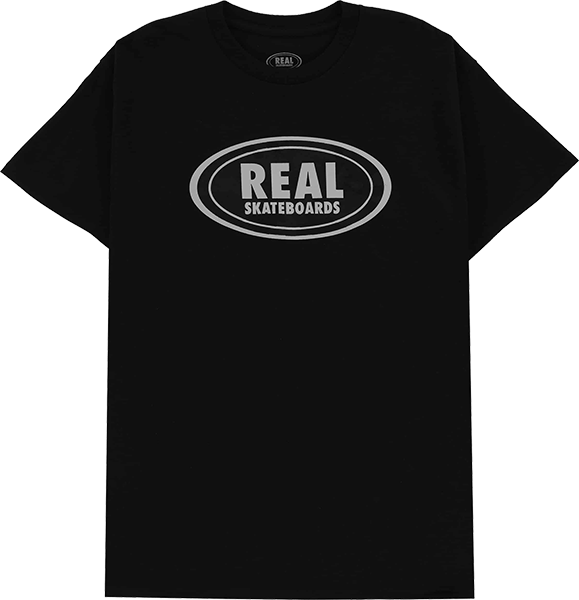 REAL OVAL SS TSHIRT LARGE  BLK/GR/BLK