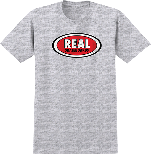 REAL OVAL SS TSHIRT SMALL ASH/RED