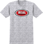 REAL OVAL SS TSHIRT SMALL ASH/RED