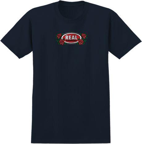REAL ROSE OVAL SS TSHIRT MEDIUM TRUE NAVY/MULTI