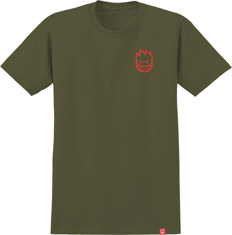 SPITFIRE LIL BIGHEAD SS TSHIRT SMALL ARMY GREEN/RED