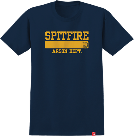 SPITFIRE ARSON DEPT. SS TSHIRT SMALL-NAVY/GOLD