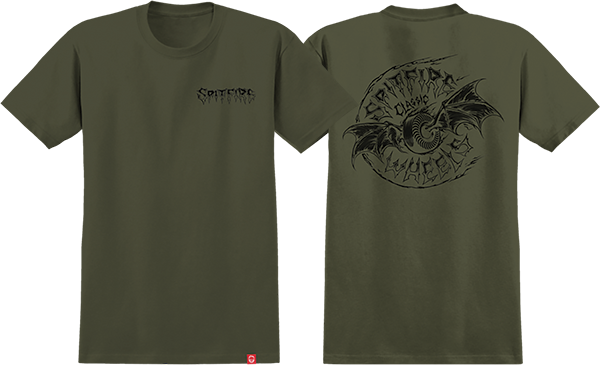SPITFIRE BATWING CLASSIC SS TSHIRT SMALL MILITARY GREEN/BLACK