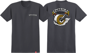SPITFIRE BURNOUT SS TSHIRT MEDIUM-CHARCOAL