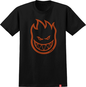SPITFIRE BIGHEAD SS TSHIRT SMALL BLK BURNT ORANGE