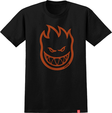 SPITFIRE BIGHEAD SS TSHIRT SMALL BLK BURNT ORANGE