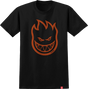 SPITFIRE BIGHEAD SS TSHIRT SMALL BLK BURNT ORANGE