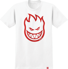 SPITFIRE BIGHEAD SS TSHIRT S-WHITE/DARK RED