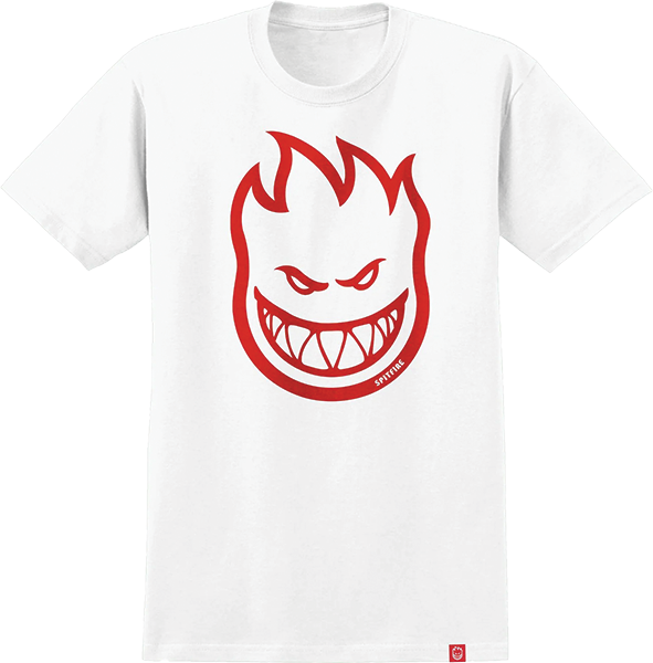 SPITFIRE BIGHEAD SS TSHIRT S-WHITE/DARK RED