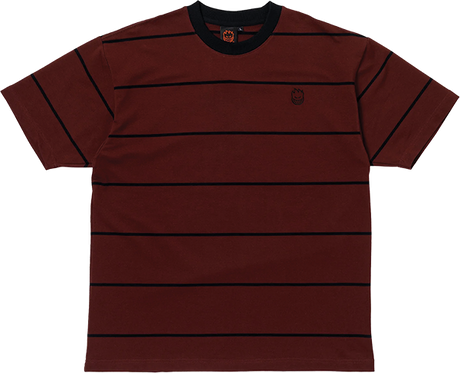 SPITFIRE BIGHEAD EMB STRIPE SS TSHIRT S-BURGUNDY/BLK