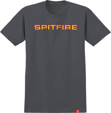 SPITFIRE CLASSIC '87 SS TSHIRT SMALL CHARCOAL/GOLD/RED