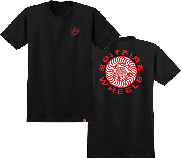 SPITFIRE CLASS TSHIRTIC '87 SWIRL FILL SS TSHIRT MEDIUM BLACK RED WHT