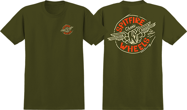 SPITFIRE GONZ FLYING CLASSIC SS TSHIRT SMALL MILITARY GREEN