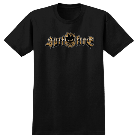 SPITFIRE GOLD CHROME BIGHEAD SS TSHIRT LARGE BLACK