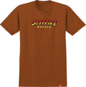 SPITFIRE HELL HOUNDS SCRIPT SS TSHIRT XLARGE-ORANGE MULTI