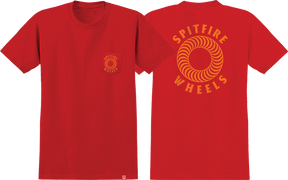 SPITFIRE HOLLOW CLASSIC POCKET SS TSHIRT SMALL RED/ORG