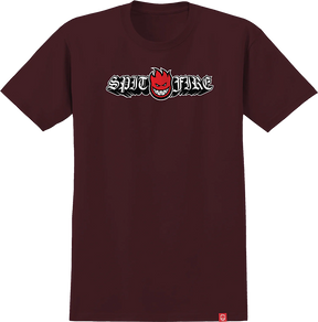 SPITFIRE OLD E DROP BIGHEAD SS TSHIRT M-BURGUNDY/RED/BLK/WHT