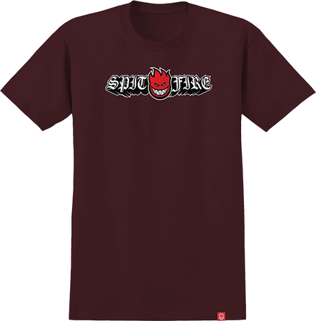 SPITFIRE OLD E DROP BIGHEAD SS TSHIRT XL-BURGUNDY/RED/BLK/WHT