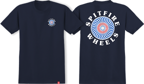 SPITFIRE OG CLASSIC FILL SS TSHIRT SMALL NAVY/WHT/BLU/RED