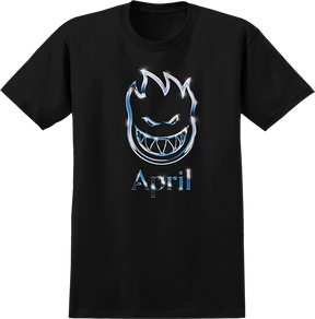 SPITFIRE APRIL CHROME BIGHEAD SS TSHIRT SMALL BLACK