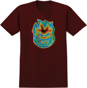 SPITFIRE RADIOACTIVE BIGHEAD SS TSHIRT SMALL BURGUNDY