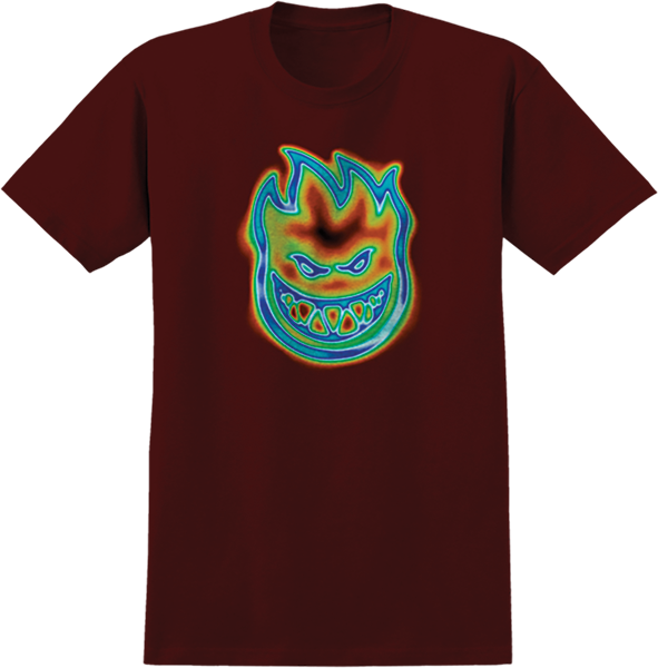 SPITFIRE RADIOACTIVE BIGHEAD SS TSHIRT SMALL BURGUNDY