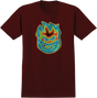 SPITFIRE RADIOACTIVE BIGHEAD SS TSHIRT SMALL BURGUNDY