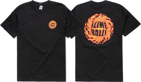 SLIME BALLS SB LOGO FLAME SS TSHIRT SMALL BLACK