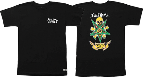 SUICIDAL POSS TSHIRTESS TSHIRTED TO SKATE 80S SS TSHIRT LARGE BLACK