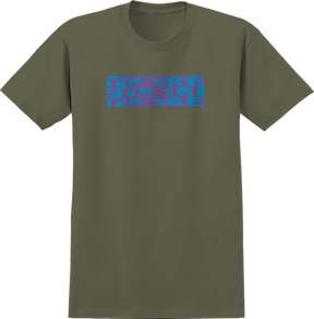 THERE TORN SS TSHIRT MEDIUM MOSS TSHIRT DYE/PUR/BLU
