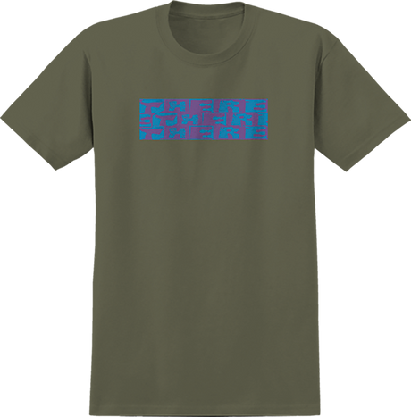 THERE TORN SS TSHIRT MEDIUM MOSS TSHIRT DYE/PUR/BLU