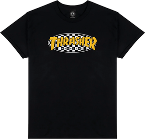 THRASHER CHECKERED OVAL SS TSHIRT MEDIUM BLACK