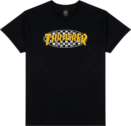 THRASHER CHECKERED OVAL SS TSHIRT MEDIUM BLACK