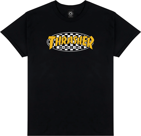 THRASHER CHECKERED OVAL SS TSHIRT MEDIUM BLACK