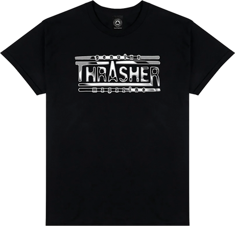THRASHER CHROME GENUINE SS TSHIRT XLARGE BLACK