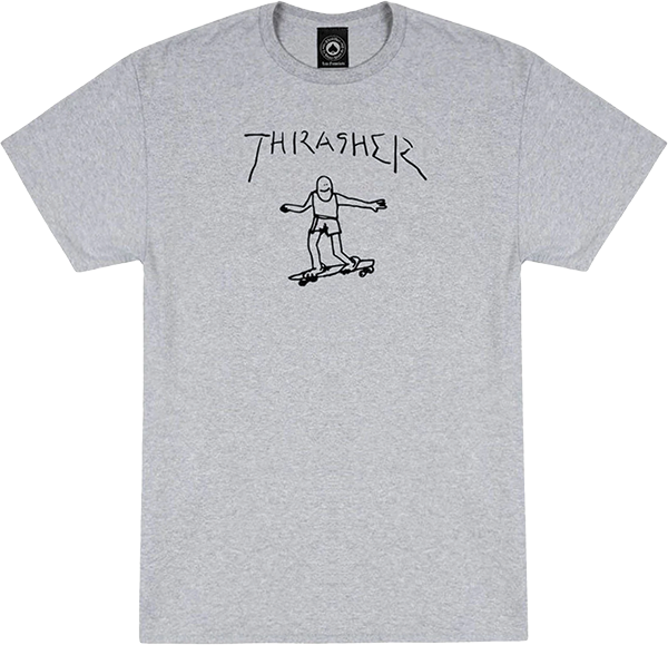 THRASHER GONZ LOGO SS TSHIRT M-GREY/BLACK