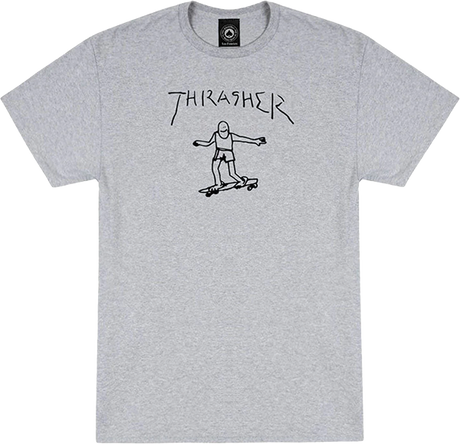 THRASHER GONZ LOGO SS TSHIRT L-GREY/BLACK