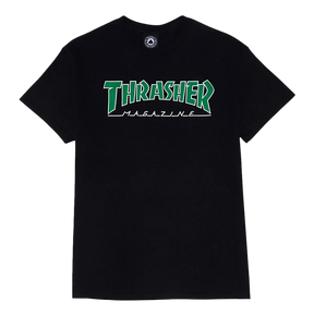 THRASHER OUTLINED SS TSHIRT SMALL BLK/WHT/GRN