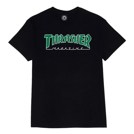 THRASHER OUTLINED SS TSHIRT XLARGE BLK/WHT/GRN