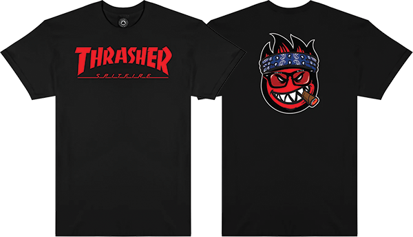 THRASHER SPITFIRE BIG HEAD JAKE SHORT SLEEVE TSHIRT MEDIUM BLACK