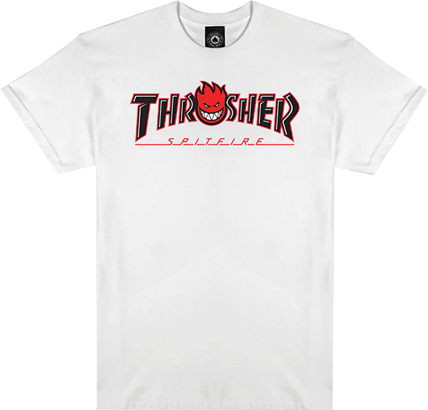 THRASHER SPITFIRE BIG HEAD OUTLINE SHORT SLEEVE TSHIRT MEDIUM WHITE