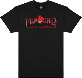 THRASHER SPITFIRE BIG HEAD OUTLINE SHORT SLEEVE TSHIRT LARGE BLACK