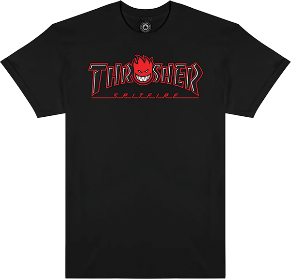 THRASHER SPITFIRE BIG HEAD OUTLINE SHORT SLEEVE TSHIRT LARGE BLACK