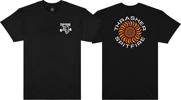 THRASHER SPITFIRE CLASHORT SLEEVE TSHIRTIC SWIRL SHORT SLEEVE TSHIRT LARGE BLACK