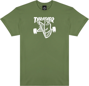 THRASHER SPITFIRE THRASH AND BURN SHORT SLEEVE TSHIRT LARGE MILITARY
