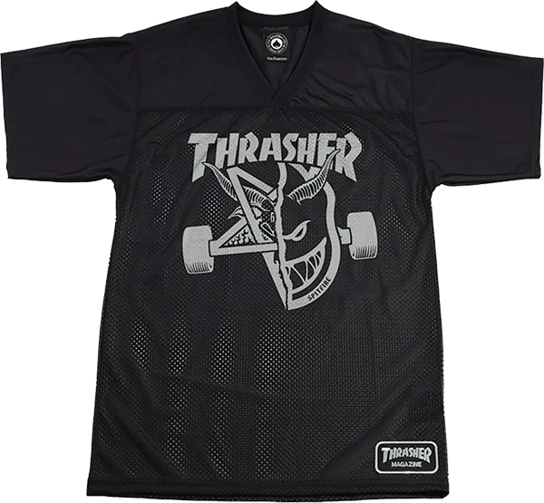 THRASHER SFW THRASH AND BURN SHORT SLEEVE TSHIRT JERSEY SMALL BLK