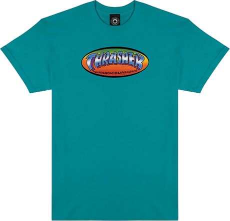 THRASHER SPANKY LONG NINETY-FIVE SS TSHIRT LARGE-JADE DOME