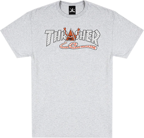 THRASHER TOY MACHINE PYRAMID SS TSHIRT LARGE-ASH GREY